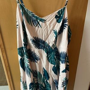 Pink leaf summer dress